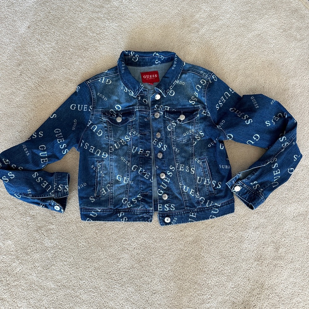 Guess Blue Cropped Jean Jacket